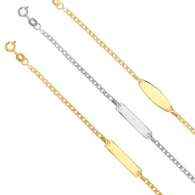 plaque d'identité bébé en or