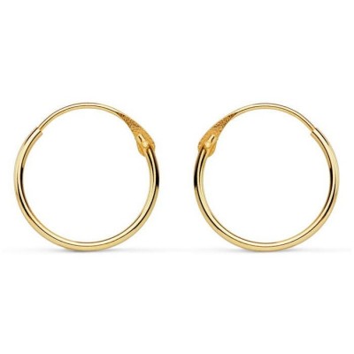 Créoles 12 mm en or 18 carats pour femme - Poésie - Lyn&Or Bijoux