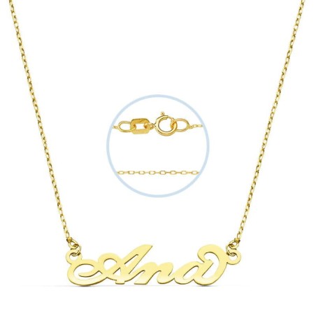 Collier prénom personnalisé en or 18 carats pour femme