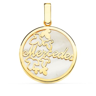 Pendentif en or 18 carats avec prénom découpé pour femme