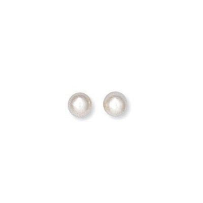 Boucles d'oreilles femme, perle blanche de Majorque 4mm