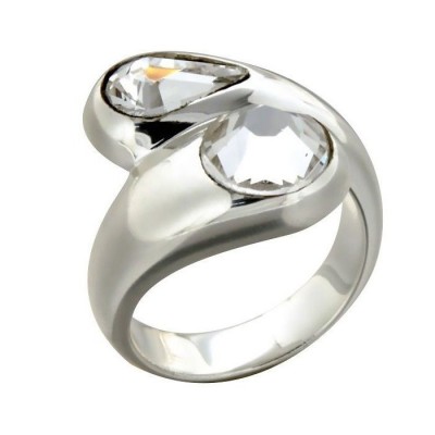 Bague Swarovski pour femme, plaqué argent, créateur Zoé Bijoux - Adela