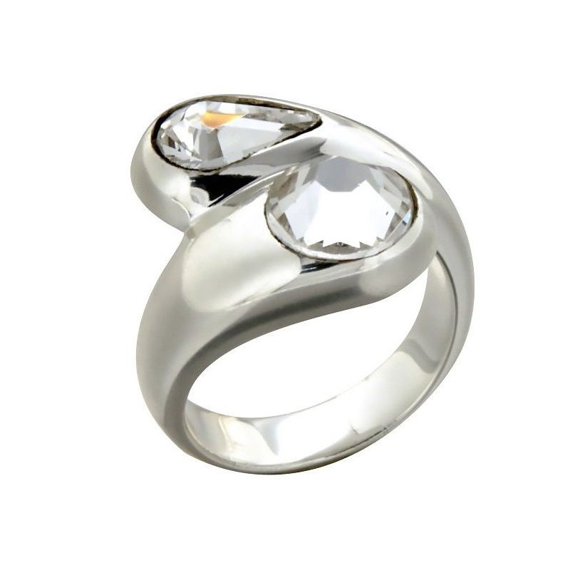 Bague Swarovski pour femme, plaqué argent, créateur Zoé Bijoux - Adela