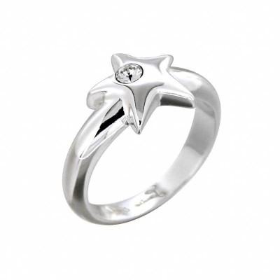 Bague cristal de Swarovski, plaqué argent 925, créatrice Zoé Bijoux - Etoile