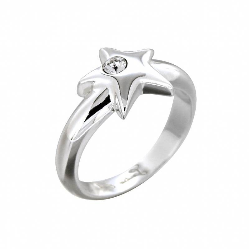 Bague cristal de Swarovski, plaqué argent 925, créatrice Zoé Bijoux - Etoile