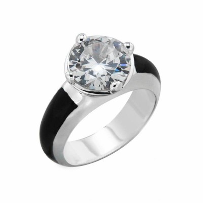 Bague femme, plaqué argent 925, Solitaire en cristal de Swarovski, Création Zoé Bijoux - Vinka