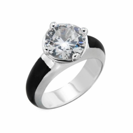 Bague femme, plaqué argent 925, Solitaire en cristal de Swarovski, Création Zoé Bijoux - Vinka