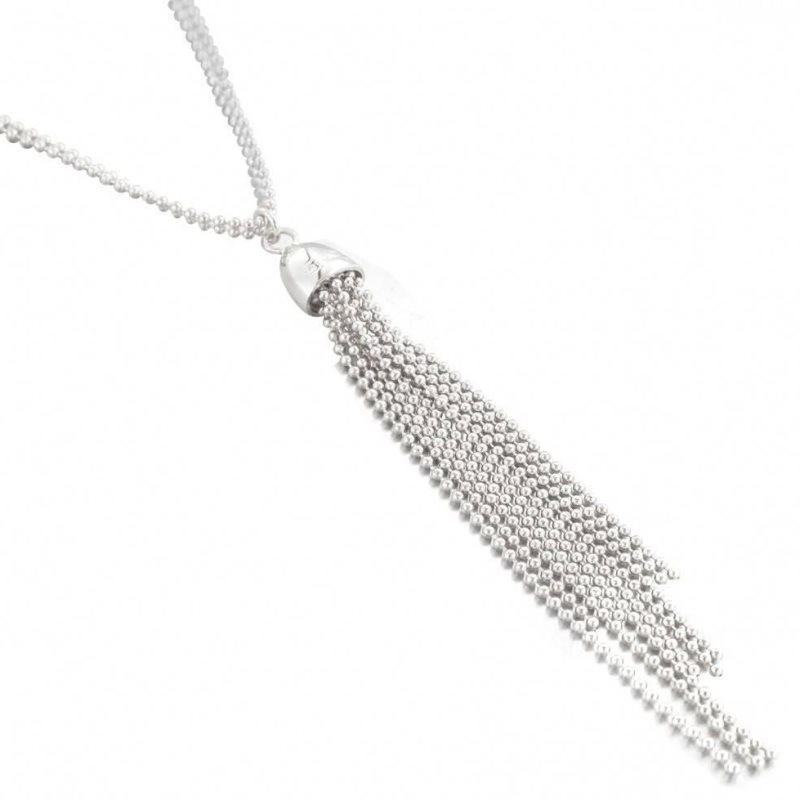 Collier sautoir argent pour femme + long pendentif, créatrice Zoé Bijoux