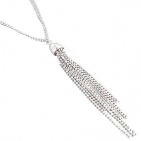 Collier sautoir argent pour femme + long pendentif, créatrice Zoé Bijoux