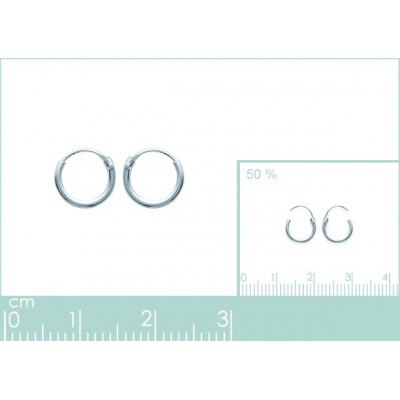 Piercing argent femme, fil fin 1,5mm - diamètre 8 mm - Twist