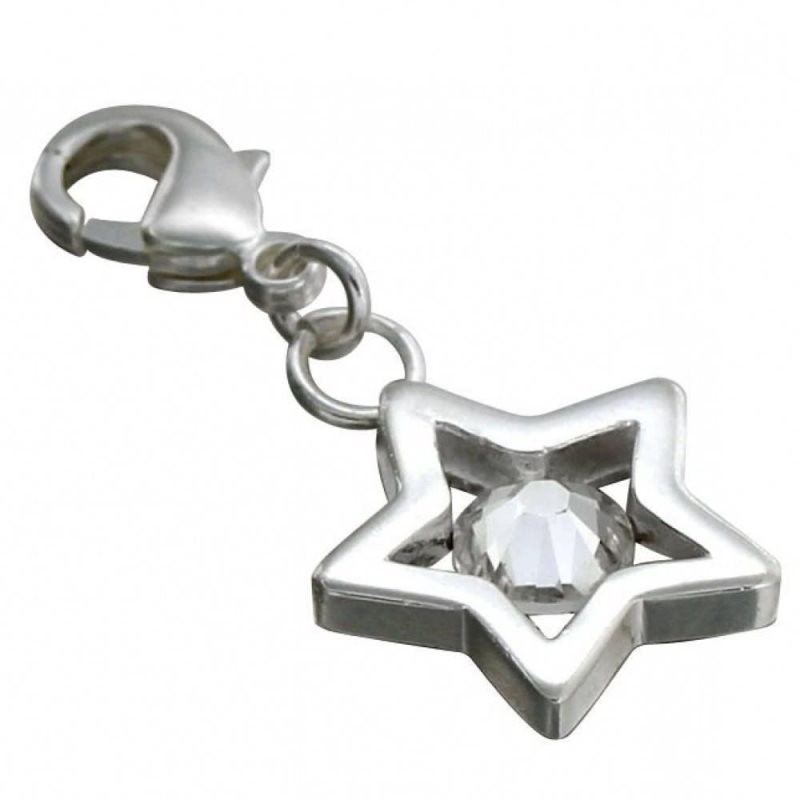 Charm bracelet femme, Etoile argent 925 Swarovski - création Zoé Bijoux
