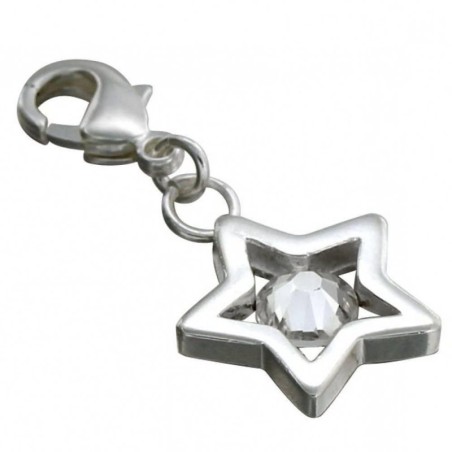 Charm bracelet femme, Etoile argent 925 Swarovski - création Zoé Bijoux