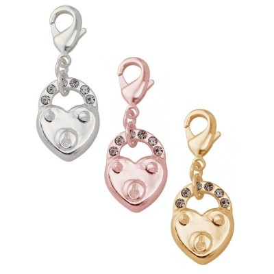 Charm breloque pour bracelet, cadenas avec Swarovski - Zoé Bijoux