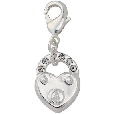 Charm argent breloque pour bracelet, cadenas avec Swarovski - Zoé Bijoux