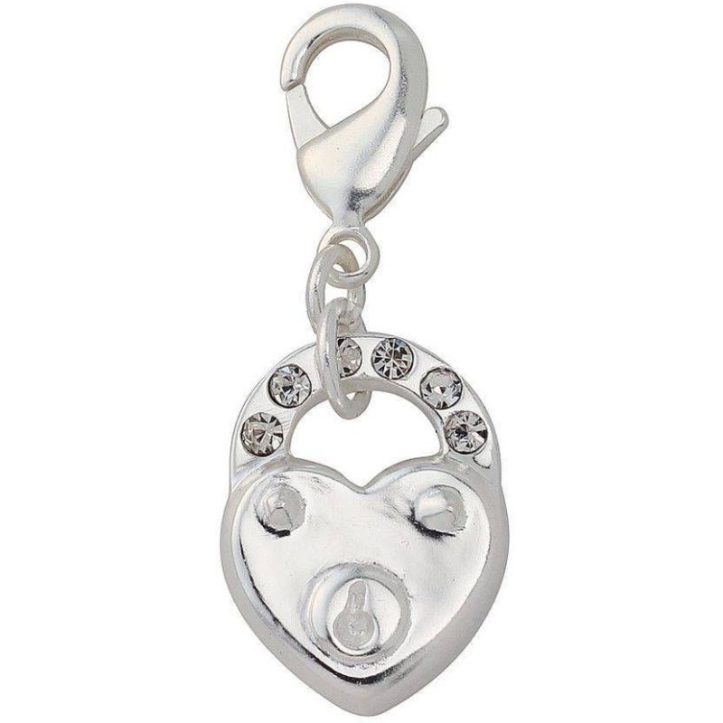 Charm argent breloque pour bracelet, cadenas avec Swarovski - Zoé Bijoux