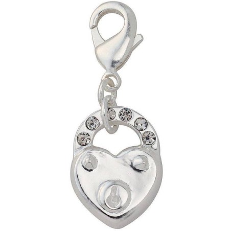 Charm argent breloque pour bracelet, cadenas avec Swarovski - Zoé Bijoux