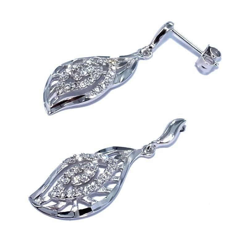 boucle d'oreille en argent 925 fantaisie pour femme, Aby boucle d'oreille en argent 925 fantaisie pour femme, Aby