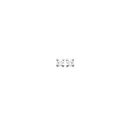 Clous d'oreilles argent 925 4 griffes + Zirconium brillant rond 2 mm