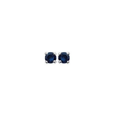 Clous d'oreilles argent 925 4 griffes + Zirconium bleu nuit rond 3 mm