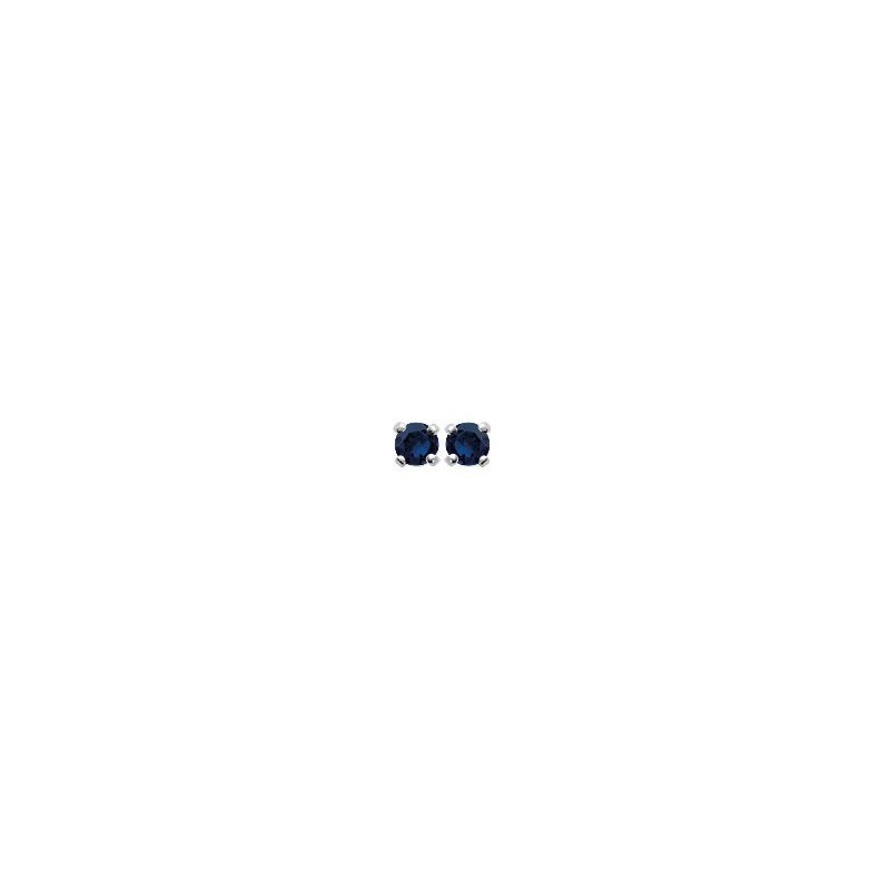 Clous d'oreilles argent 925 4 griffes + Zirconium bleu nuit rond 3 mm