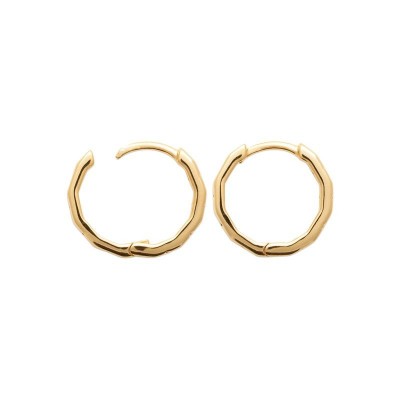 Créoles plaqué or jaune 18 carats et zirconium 14 mm, Ondine - Lyn&Or Bijoux