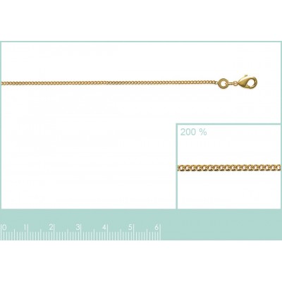 fine Chaîne plaqué or pour pendentif, Maille Gourmette 1,4mm