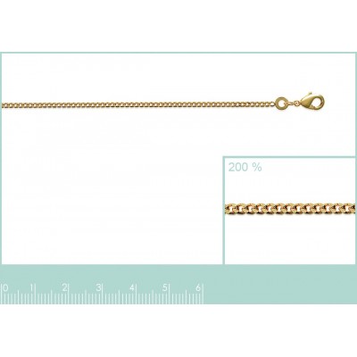 Chaîne plaqué or pour pendentif, Maille Gourmette 1,8mm