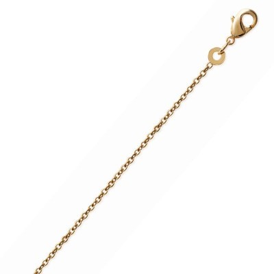 Chaîne plaqué or femme, Maille forçat diamantée, 1,45mm
