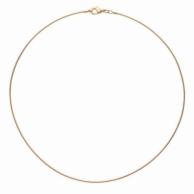 Collier câble ras - de - cou en plaqué or 18 carats, 1mm, 42 cm