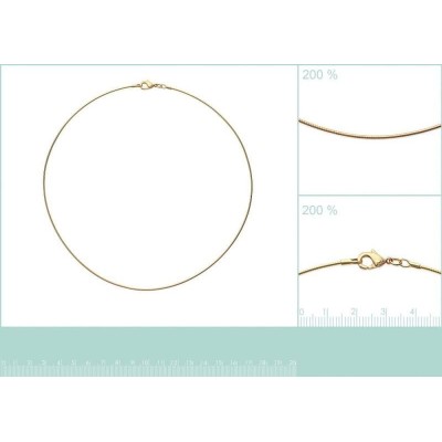 très fin collier oméga ras - de - cou en plaqué or