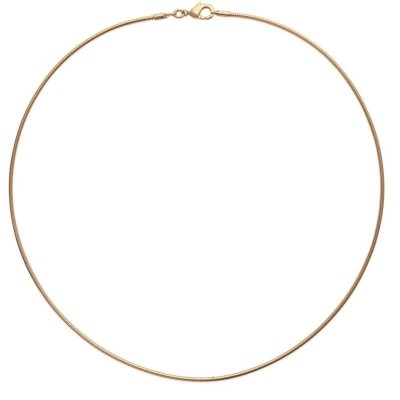 Collier câble ras - de - cou en plaqué or 18 carats, 1,6mm, 42 cm