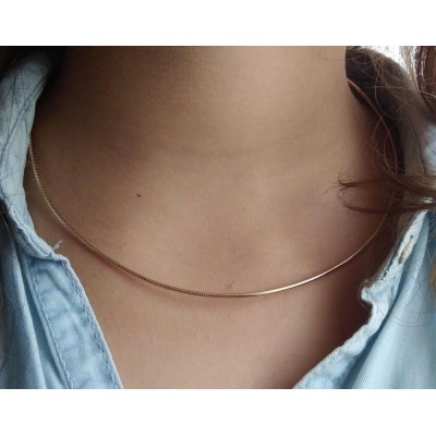 Collier rigide ras-de-cou en argent 925 millièmes ou plaqué or