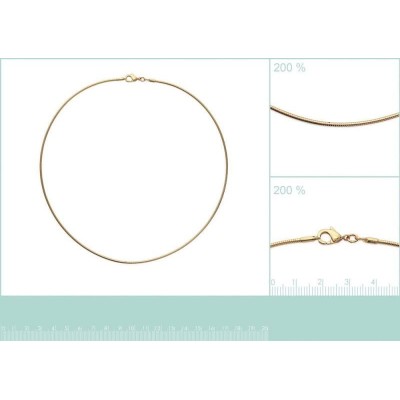 épais collier oméga ras - de - cou doré en plaqué or