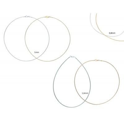 Collier câble ras - de - cou en argent 925 millièmes ou plaqué or