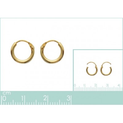 Anneau créoles 10 mm en plaqué or, fil fin pour femme, enfant ou piercing - Lyn&Or Bijoux
