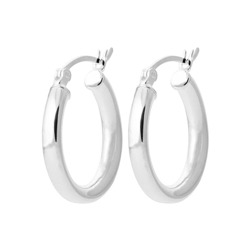 Créoles épaisses argent 925/1000, fil rond 3mm, diamètre 20mm - Solo