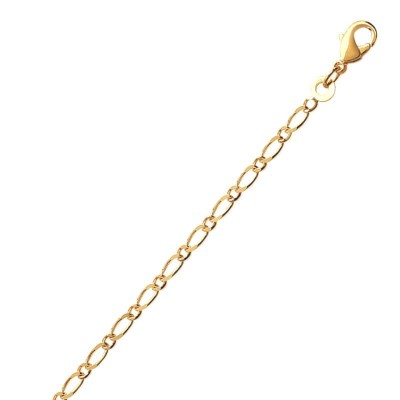 Chaîne fine femme en plaqué or 2,2 mm - Figaro 1/1 - Lyn&Or Bijoux