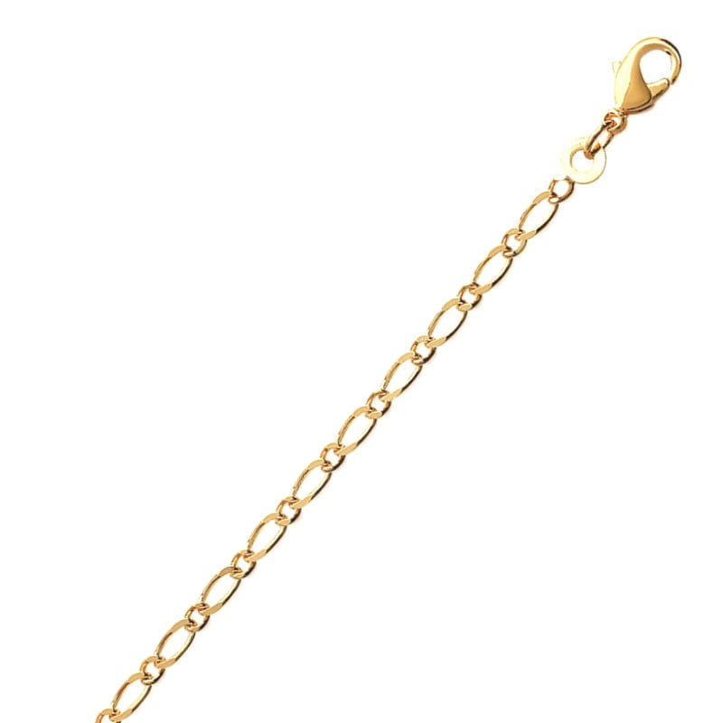 Chaîne fine femme en plaqué or 2,2 mm - Figaro 1/1 - Lyn&Or Bijoux