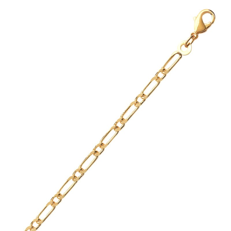 Chaîne fine femme en plaqué or 2.5 mm - Figaro 1/1 - Lyn&Or Bijoux