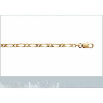 Colliers femme, maille Figaro Plaqué or 18k