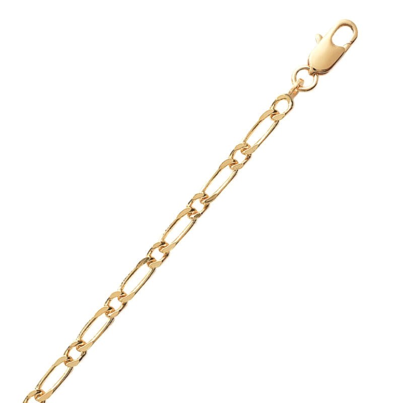 Chaîne plaqué or 3 mm - Figaro 1/1 - Lyn&Or Bijoux