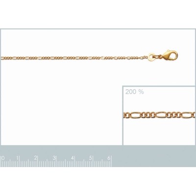 Chaîne homme, maille Figaro Plaqué or 18k