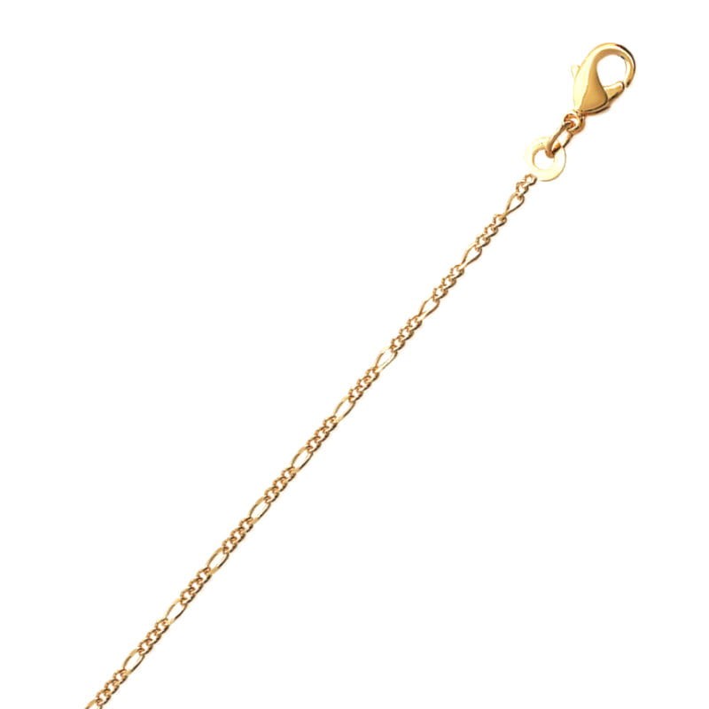 Chaîne fine, collier plaqué or 1,4mm - Figaro 1/3 - Lyn&Or Bijoux