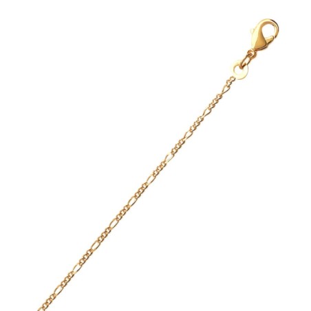 Chaîne fine, collier plaqué or 1,4mm - Figaro 1/3 - Lyn&Or Bijoux