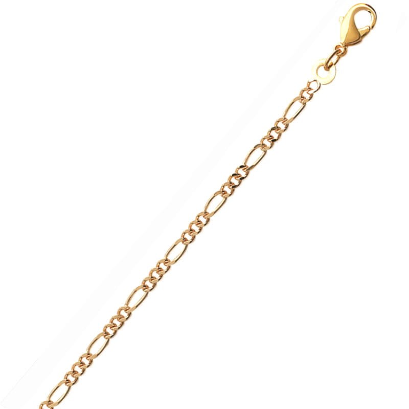 Chaîne fine, collier plaqué or 2,2mm - Figaro 1/3 - Lyn&Or Bijoux