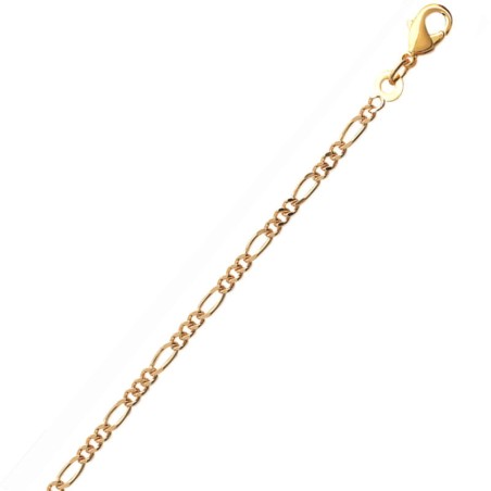 Chaîne fine, collier plaqué or 2,2mm - Figaro 1/3 - Lyn&Or Bijoux