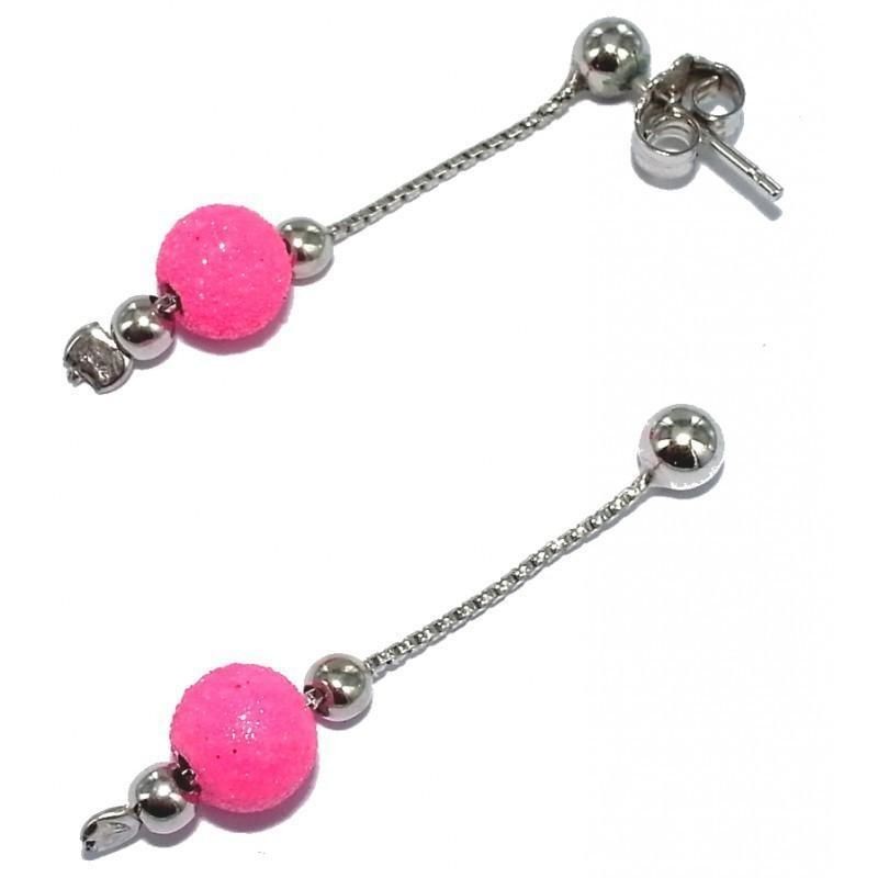 boucle d'oreille en argent 925 fantaisie pour femme, China rose boucle d'oreille en argent 925 fantaisie pour femme, China rose