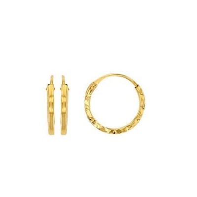 Créoles or 18 carats 10 mm, motif ciselé, fille et femme - Epices