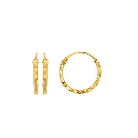 Créoles or 18 carats 10 mm, motif ciselé, fille et femme - Epices