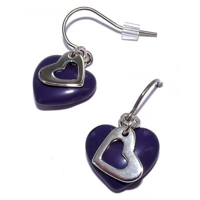 Boucles d'oreille en argent 925 pour femme - Night-Heart - Lyn&Or Bijoux
